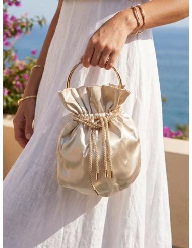 BOLSOS DE INVITADA BODA Y FIESTA CON ASAS EN BEIGE | MADRINAS