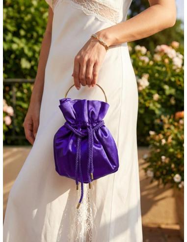 BOLSOS DE INVITADA BODA Y FIESTA MORADOS DE ASAS | MADRINAS