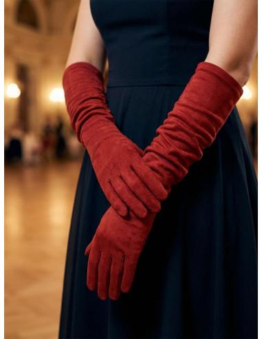 GUANTES LARGOS DE BODA FIESTA Y GALA ROJOS | INVITADA MADRINA