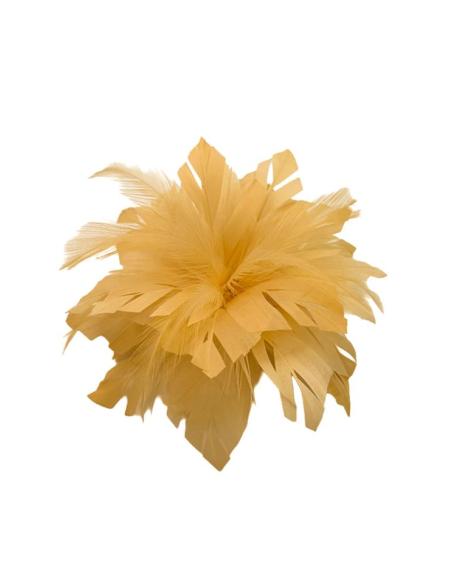 TOCADO INVITADA Y MADRINA DE BODA EN NARANJA OCRE | BROCHE BAUTIZO