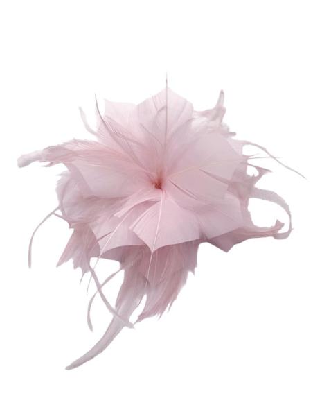 TOCADO INVITADA Y MADRINA DE BODA ROSA PASTEL | BROCHE BAUTIZO