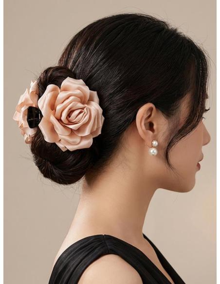 PINZAS DE FLORES ROSAS PARA EL CABELLO | ACCESORIOS PELO MUJER