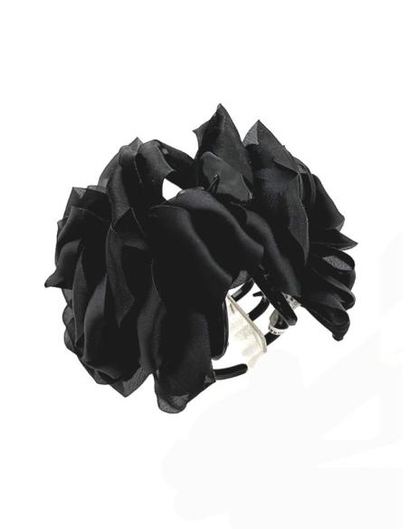 PINZAS DE FLORES NEGRAS PARA EL CABELLO | ACCESORIOS PELO MUJER
