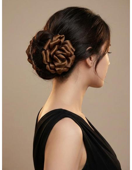 PINZAS DE FLORES MARRONES PARA EL CABELLO | ACCESORIOS PELO MUJER