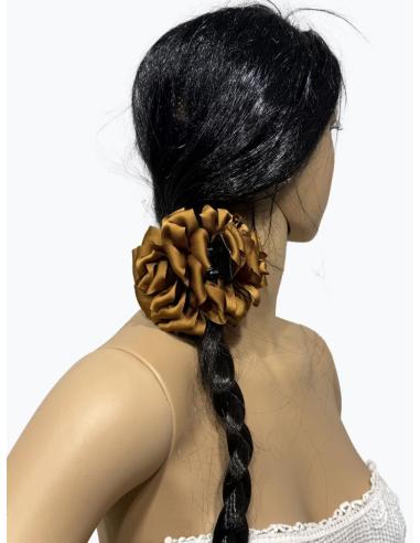 PINZAS DE FLORES MARRONES PARA EL CABELLO | ACCESORIOS PELO MUJER