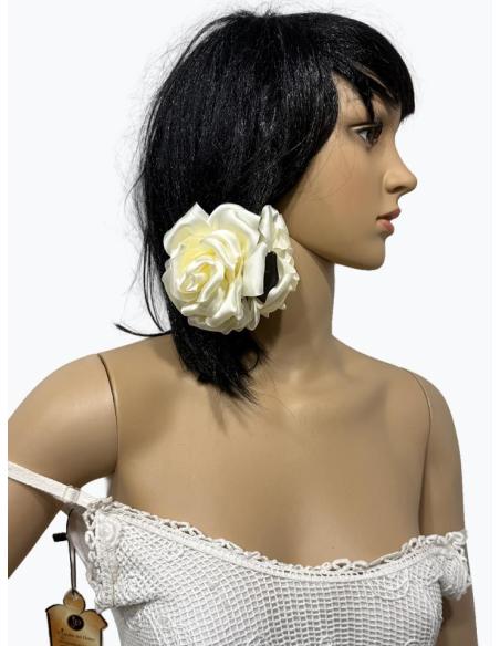 PINZAS DE FLORES BEIGE PARA EL CABELLO | ACCESORIOS PELO MUJER