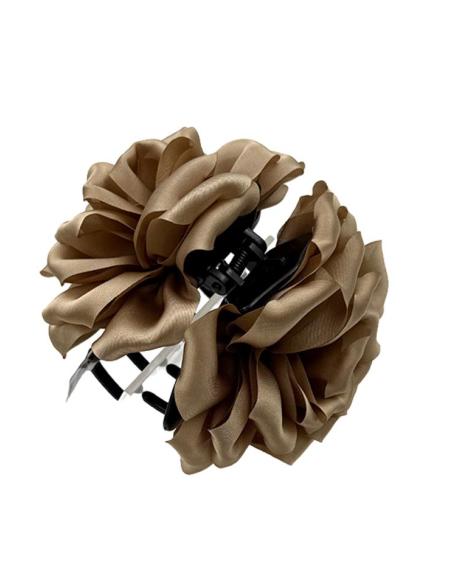 PINZAS DE FLORES DORADO CAMEL PARA EL CABELLO | ACCESORIOS PELO MUJER