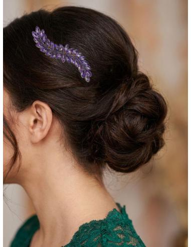 PEINETAS DE INVITADA DE BODA PEDRERIA FIESTA LILA | MADRINAS