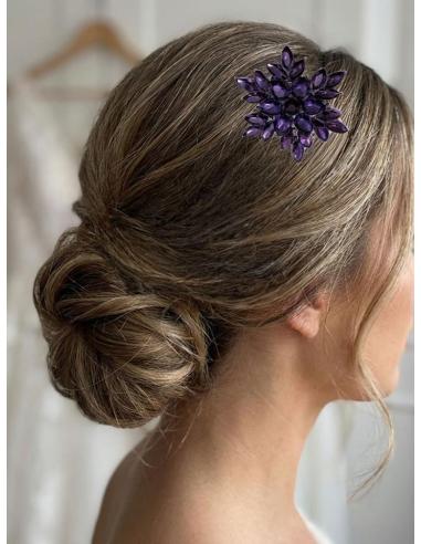 PEINETAS DE FIESTA Y BODA PEQUEÑA ESTRELLA MORADA | INVITADA MADRINA