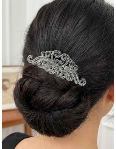 PEINETAS INVITADA Y MADRINA DE BODA EN PLATEADO | ESTILO VINTAGE FIESTA