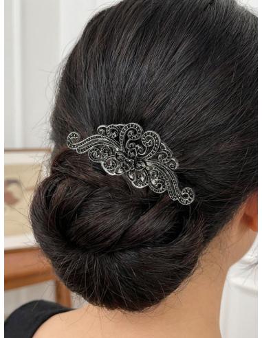 PEINETAS INVITADA Y MADRINA DE BODA PLATA VIEJA | ESTILO VINTAGE FIESTA