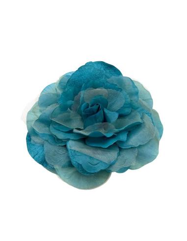 FLORES BODA Y FIESTA DE TELA AZULES PETROLEO | GRANDES PINZA Y BROCHE