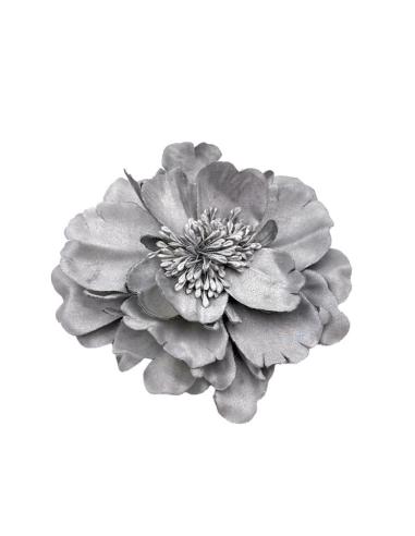 FLORES BODA Y FIESTA PLATEADAS DE TELA | PINZA Y BROCHE