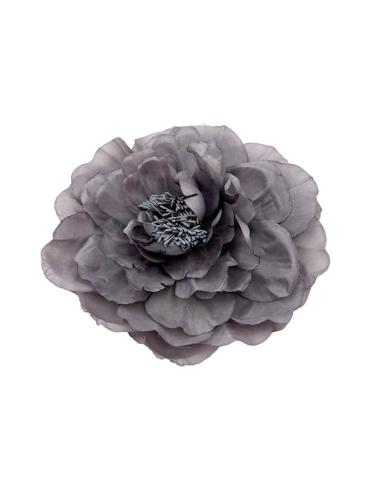 FLORES BODA Y FIESTA GRISES OSCURO DE TELA | PINZA Y BROCHE