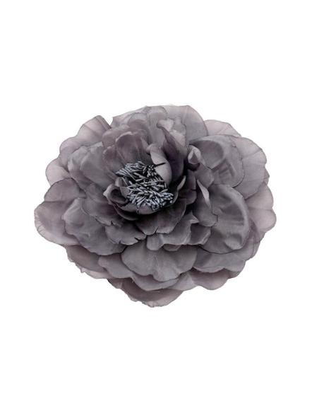 FLORES BODA Y FIESTA GRISES OSCURO DE TELA | PINZA Y BROCHE