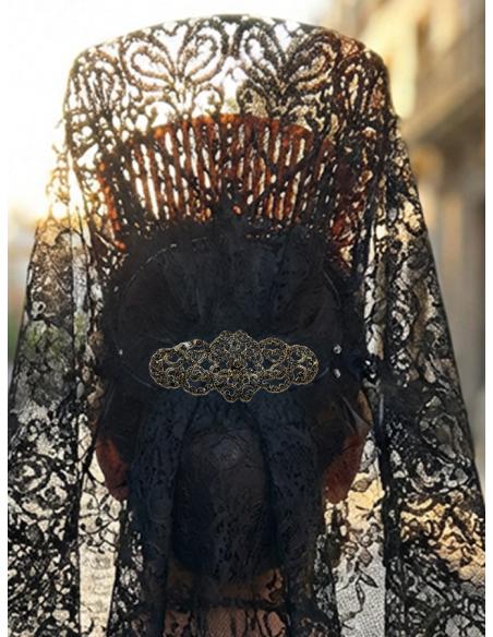 BROCHES DORADO ENVEJECIDO PARA INVITADA DE BODAS | NOVIA MADRINA