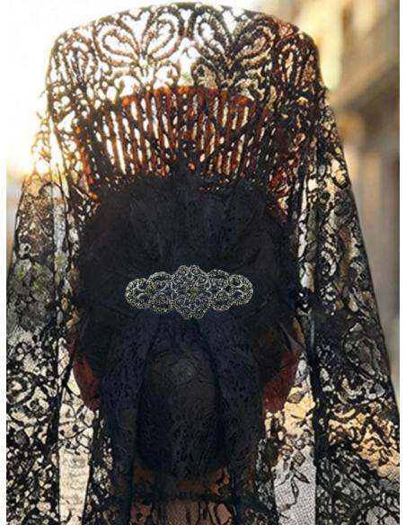 BROCHES PLATEADO ENVEJECIDO PARA INVITADA DE BODAS | NOVIA MADRINA