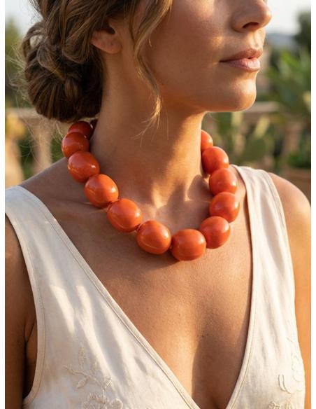 COLLARES DE MUJER NARANJAS CORTOS PARA DIARIO | BAUTIZO