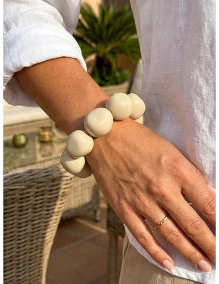 PULSERAS BEIGE DE MUJER ELASTICAS GRANDES | BAUTIZO