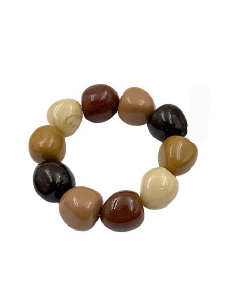 PULSERAS MARRONES DE MUJER ELASTICAS GRANDES | BAUTIZO