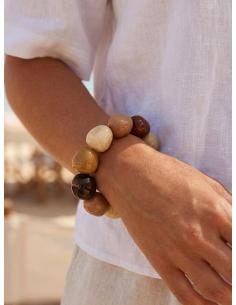 PULSERAS MARRONES DE MUJER ELASTICAS GRANDES | BAUTIZO 2