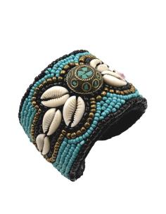 PULSERAS TURQUESAS BRAZALETE ETNICO ANCHO | MODA BOHO MUJER