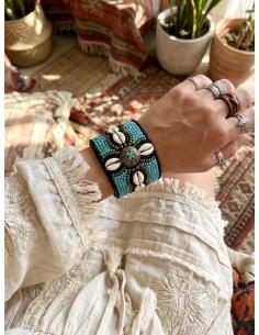 PULSERAS TURQUESAS BRAZALETE ETNICO ANCHO | MODA BOHO MUJER 2