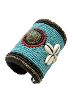 BRAZALETES TURQUESAS ETNICO ANCHO | MODA BOHO MUJER