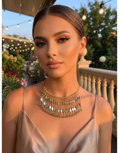 COLLARES CORTOS ARO RIGIDO CON CASCADA BOHO CHIC | CASUAL Y NOCHE