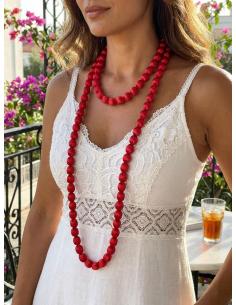 Imagen del producto COLLARES MUJER LARGOS ROJOS DE SEDA | ELEGANTES PARA BAUTIZOS
