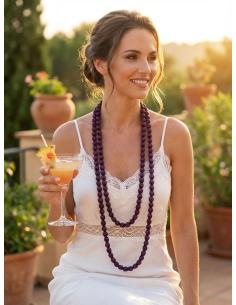 COLLARES MUJER LARGOS VINO BERENJENA DE SEDA | ELEGANTES PARA BAUTIZOS