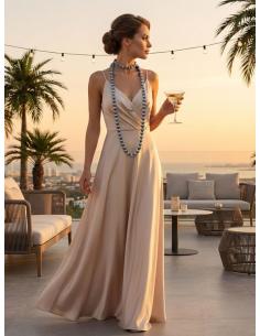 COLLARES MUJER LARGOS GRISES DE SEDA | ELEGANTES PARA BAUTIZOS 2