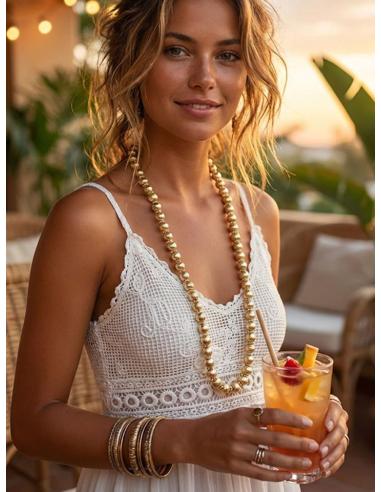 COLLARES DE FIESTA DORADOS LARGOS PARA MUJER | FONDO DE ARMARIO