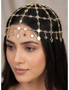 TOCADO BOHO CHIC DORADO CASQUETE DE FIESTA | MODA BOHEMIA 2