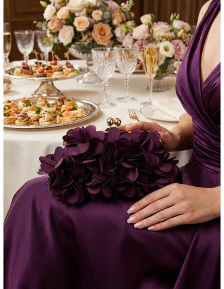 BOLSOS MADRINA E INVITADA VINO BURDEOS DE TELA | BAUTIZO Y BODA