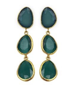 PENDIENTES LARGOS DE TRES PIEDRAS COLORES DE MODA | JOYA MUJER 2