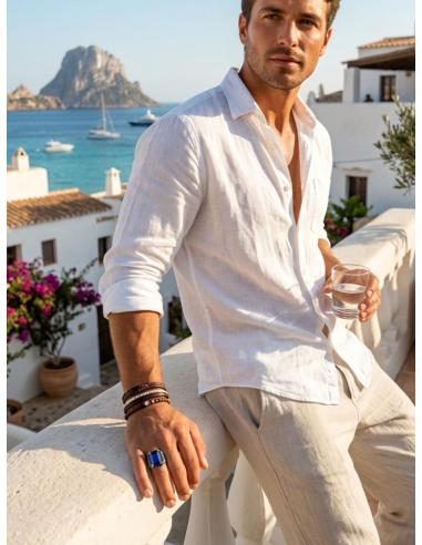 ANILLOS PLATA DE HOMBRE SELLO PIEDRA MARINO | JOYA CABALLERO