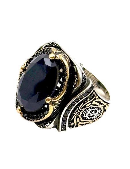 ANILLOS PLATA DE HOMBRE SELLO PIEDRA ONIX NEGRA | JOYA CABALLERO