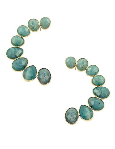 PENDIENTES VERDE AGUA PIEDRA FACETADA PARA BODAS | GALA JOYA MUJER