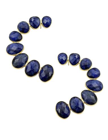 PENDIENTES PIEDRA FACETADA AZUL MARINO PARA BODAS | GALA JOYA MUJER