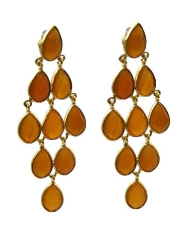 PENDIENTE INVITADA DE BODA DE PIEDRAS NARANJAS | JOYA MUJER