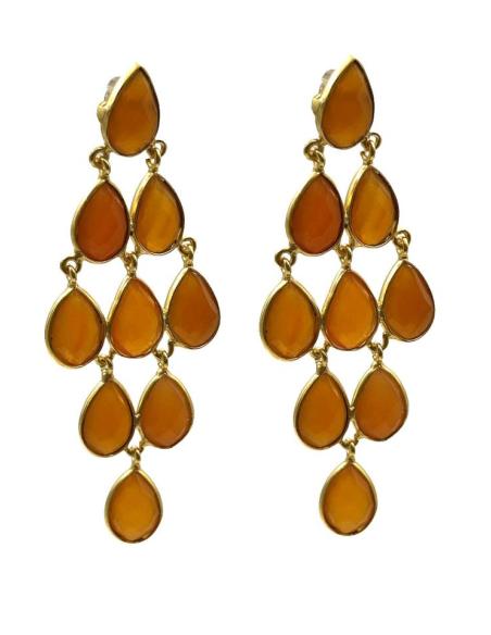 PENDIENTE INVITADA DE BODA DE PIEDRAS NARANJAS | JOYA MUJER