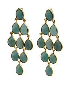 PENDIENTE INVITADA DE BODA PIEDRA VERDE AGUA | JOYA MUJER