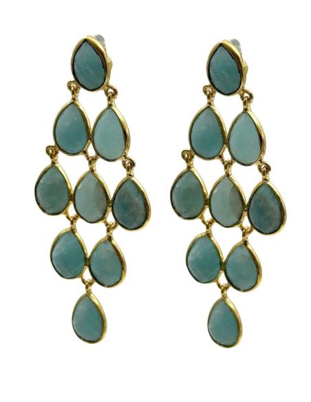 PENDIENTE INVITADA DE BODA PIEDRA VERDE AGUA | JOYA MUJER