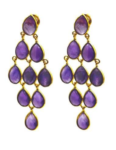 PENDIENTE INVITADA DE BODA PIEDRAS MORADAS | JOYA MUJER