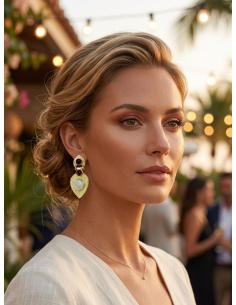 ELEGANTES PENDIENTES MUJER GRANATE Y GRIS | MADRINA INVITADA 2
