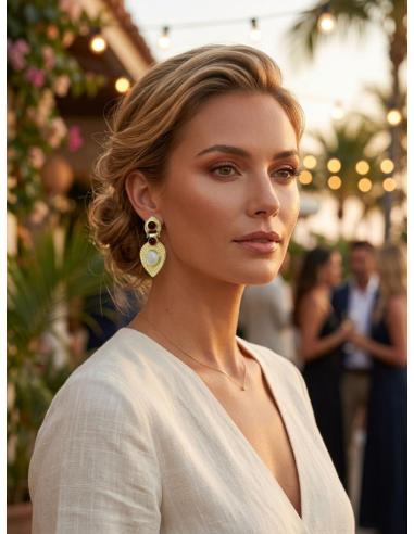 ELEGANTES PENDIENTES MUJER GRANATE Y GRIS | MADRINA INVITADA