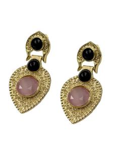 ELEGANTES PENDIENTES MUJER ROSA Y NEGRO | MADRINA INVITADA