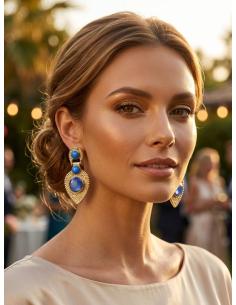 ELEGANTES PENDIENTES MUJER DE PIEDRA AZUL | MADRINA INVITADA 2
