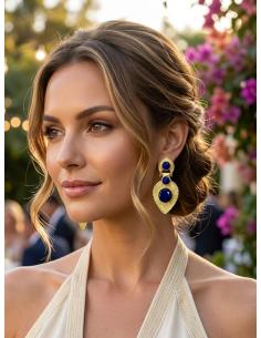 ELEGANTES PENDIENTES MUJER AZUL MARINO | MADRINA INVITADA 2